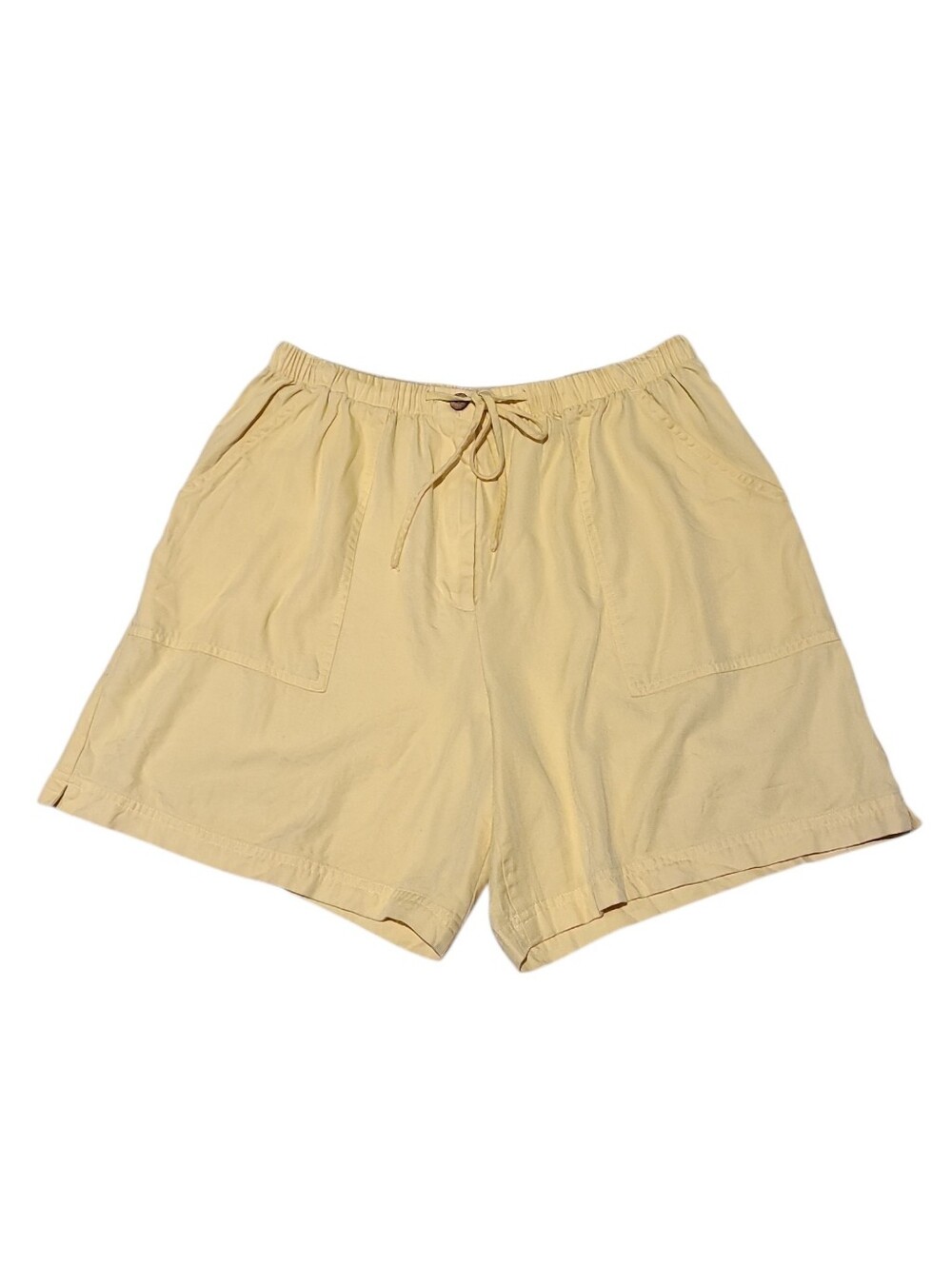 Vintage Sunset Cove Pale Yellow Elastic Waist Shorts Womens Size M